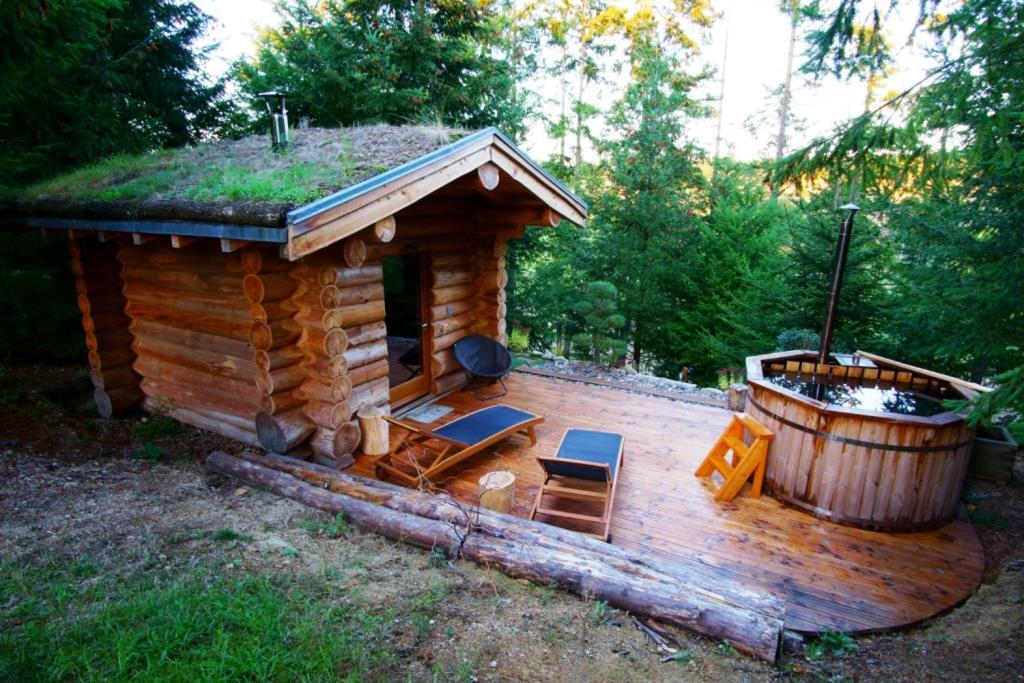 Pialous:Chalet En Rondins Avec Espace Detente La Chapelle-d'Aurec Exterior foto